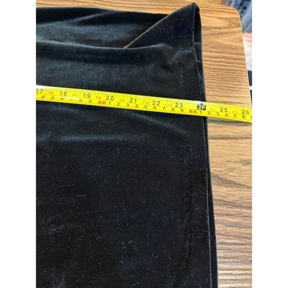 Talbots Black Velvet Mock Neck Top Stretch Petite M - Picture 10 of 10